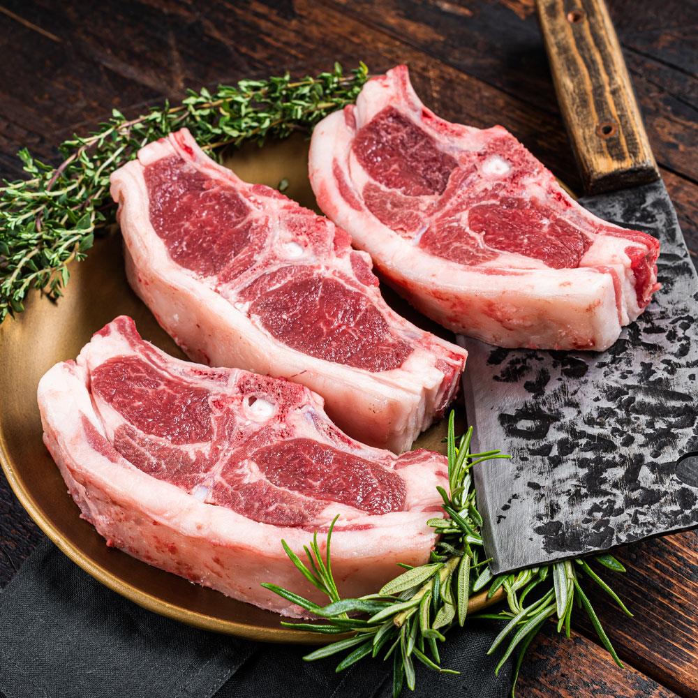 Lamb Back Chops BBQ Cut With Fat
